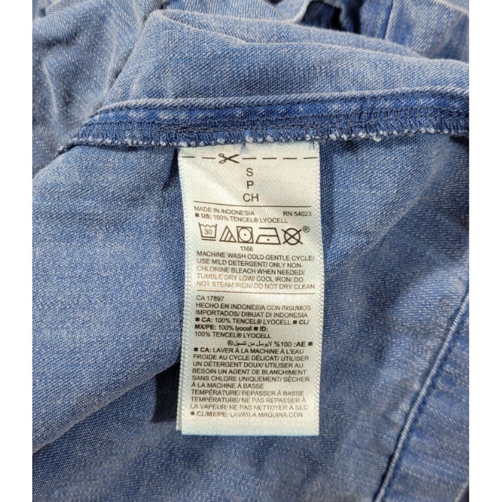 Old Navy Women's 3/4 Sleeve Utility Tie Belt Shirt Dress - Denim - Blue - Sz S - Picture 5 of 5